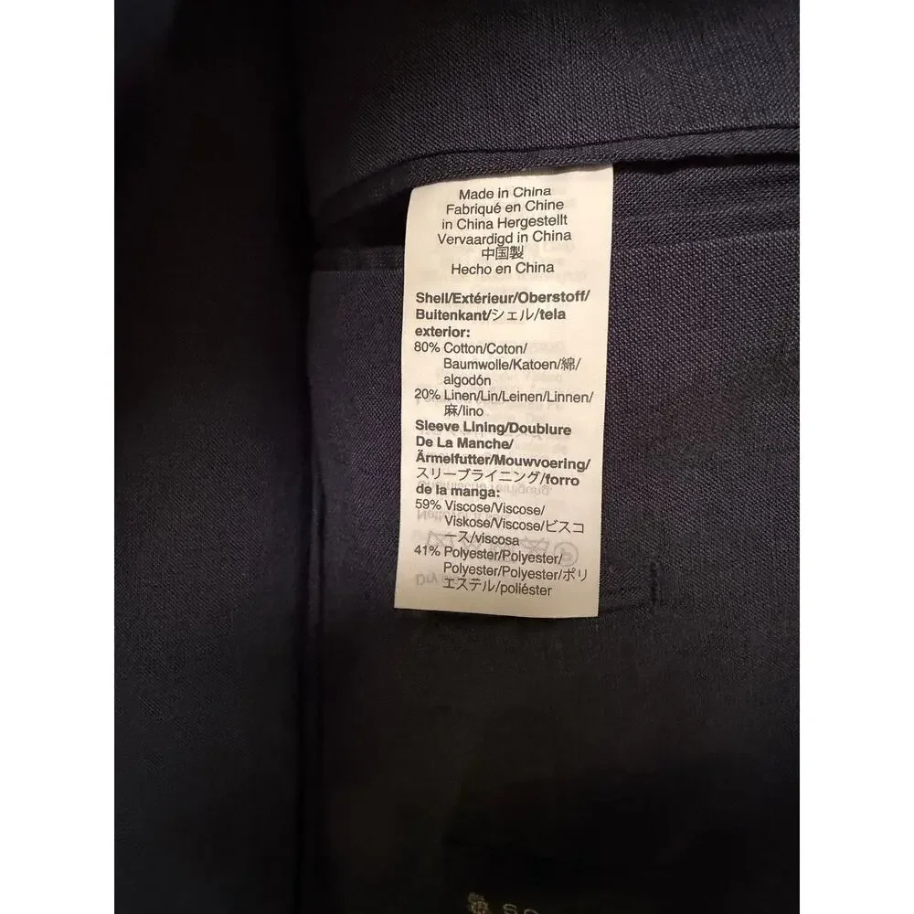 J. Crew Ludlow Slim Stretch Cotton Unlined Blazer Navy size‎ 40L